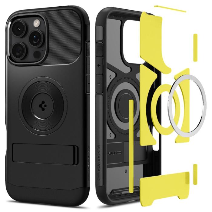 Bild 1, Spigen iPhone 16 Pro Skal MagSafe Mag Slim Armor Svart