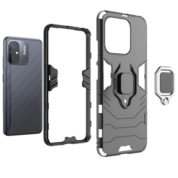 Bild 2, Xiaomi Redmi 12C 4G Skal Ring Hybrid Armor Svart