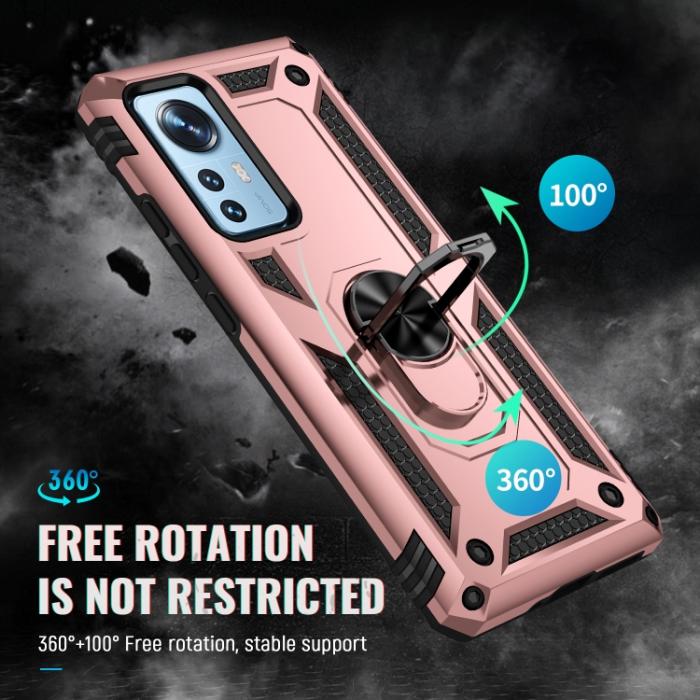 Bild 3, Xiaomi 12 Pro Skal Ring Hybrid Armor Roséguld
