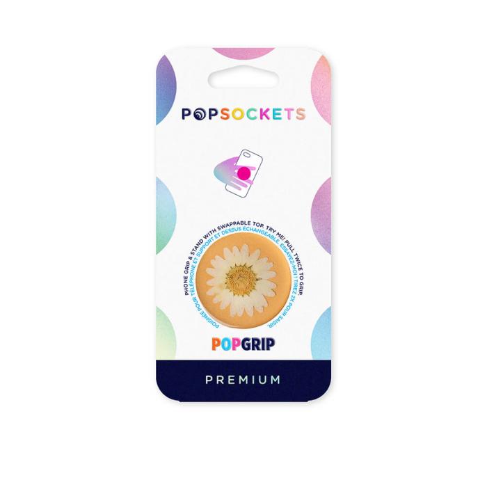 Bild 2, PopSockets Avtagbart Grip med Ställfunktion Premium Pressed Flower White Daisy