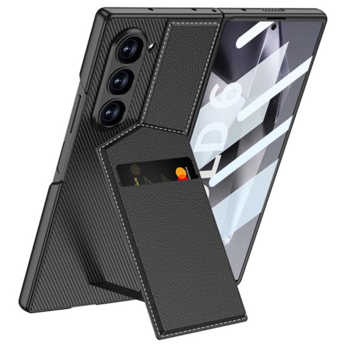 Bild 1, GKK Galaxy Z Fold 6 Skal Med Korthållare Läder Svart