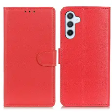 Samsung Galaxy A16 Fodral Litchi L&auml;der R&ouml;d