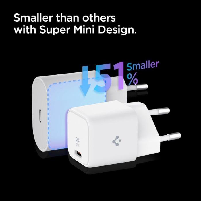 Bild 3, Spigen 27W ArcStation PD PPS USB-C Laddare Vit