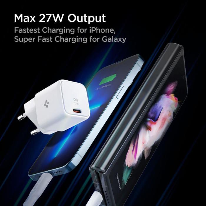 Bild 4, Spigen 27W ArcStation PD PPS USB-C Laddare Vit