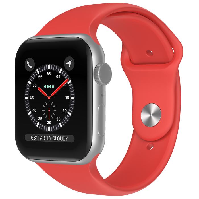 Bild 2, Apple Watch 38/40/41 mm Silikon Armband (S/M) Röd