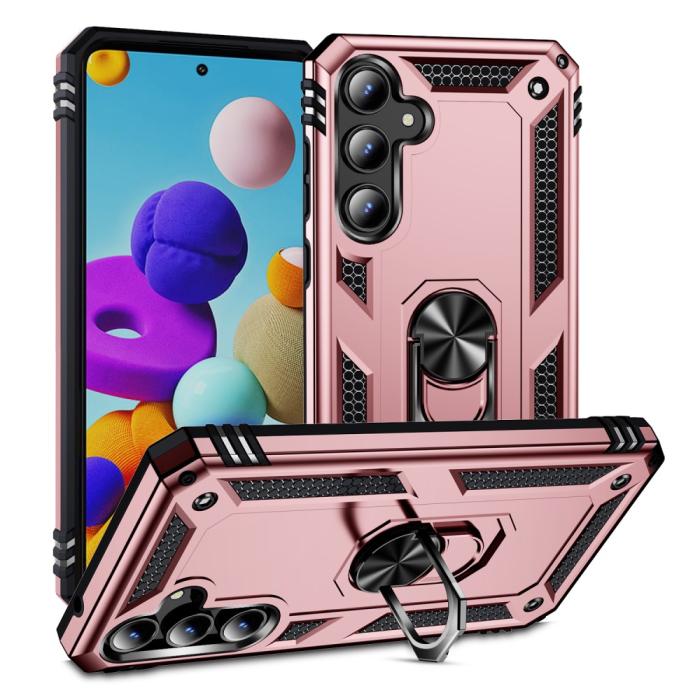 Bild 1, Samsung Galaxy A55 5G Skal Ring Armor Hybrid Roséguld