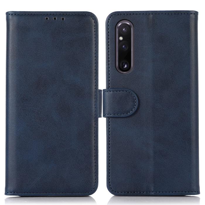 Bild 1, Sony Xperia 1 V Fodral Solid Läder Blå
