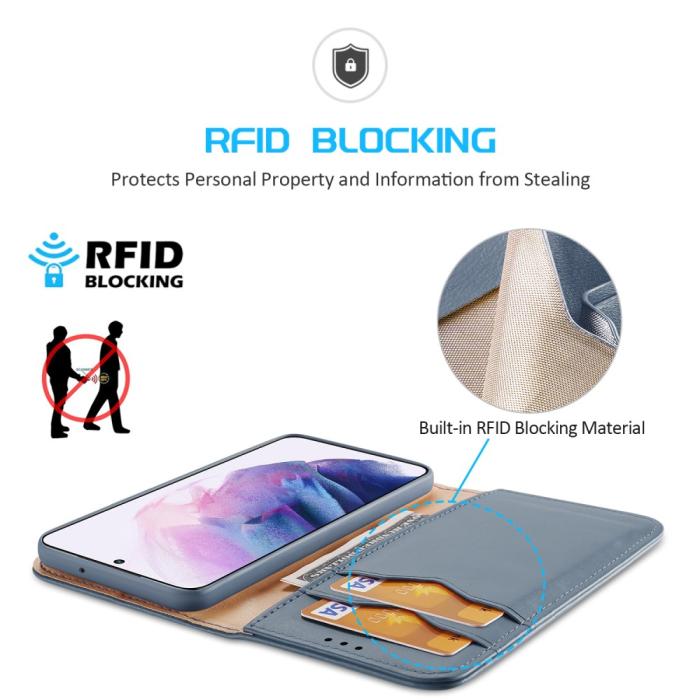 Bild 5, DUX DUCIS Samsung Galaxy S22 Plus Fodral HIVO RFID Äkta Läder Blå