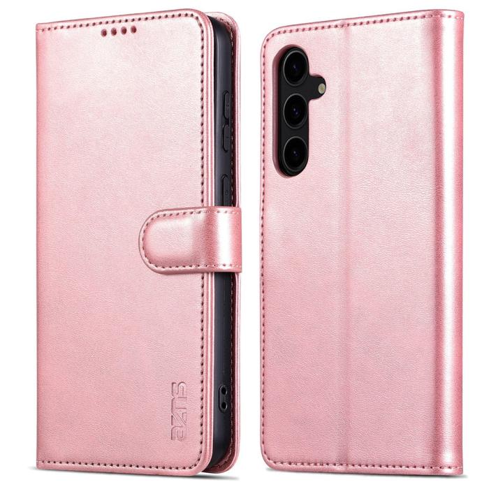 Bild 1, AZNS Samsung Galaxy S24 FE Fodral Läder Roséguld
