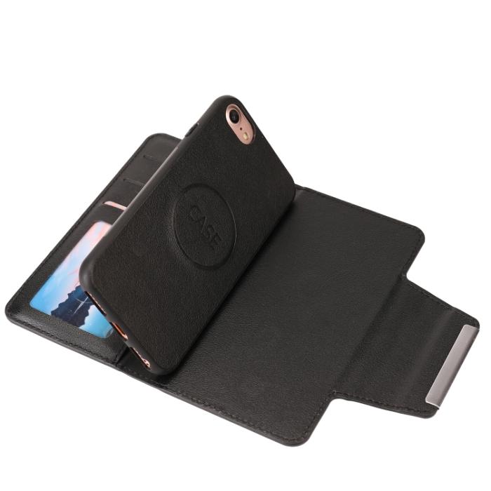 Bild 5, iPhone 7/8/SE 2in1 Magnet Fodral / Skal Svart