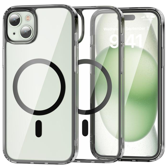 Bild 1, ColorPop iPhone 15 Plus Skal CH MagSafe Transparent/Svart
