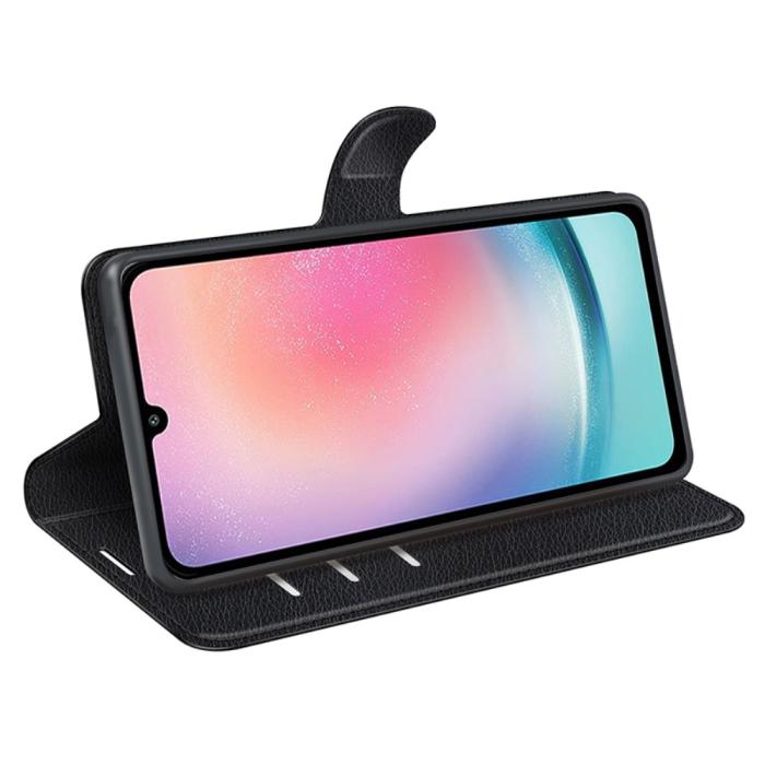 Bild 3, Samsung Galaxy A25 5G Fodral Litchi Läder Svart