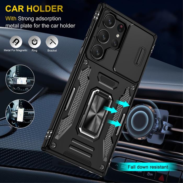 Bild 6, Samsung Galaxy S23 Ultra Skal Hybrid Ring Armor Svart