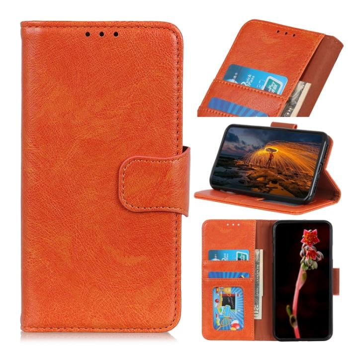 Bild 1, iPhone 15 Pro Fodral Läder Nappa Textur Orange