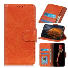 iPhone 15 Pro Fodral L&auml;der Nappa Textur Orange