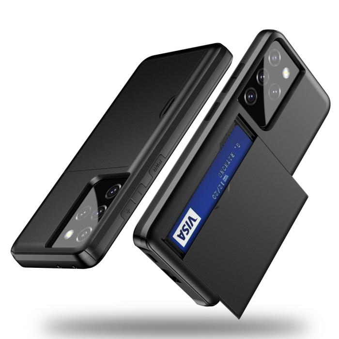 Bild 3, Samsung Galaxy S21 Ultra - Hybrid Skal Med Kortfack - Svart