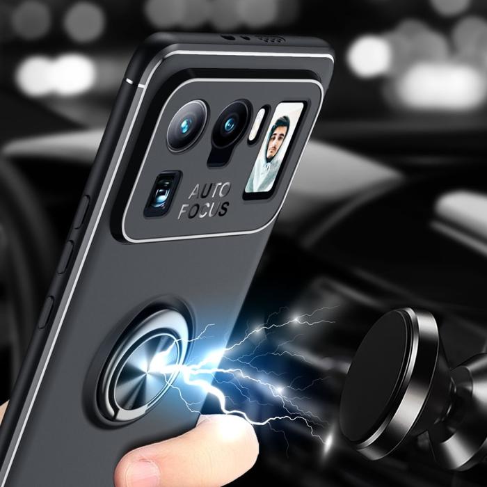 Bild 5, Xiaomi Mi 11 Ultra - Ring Skal - Svart/Röd