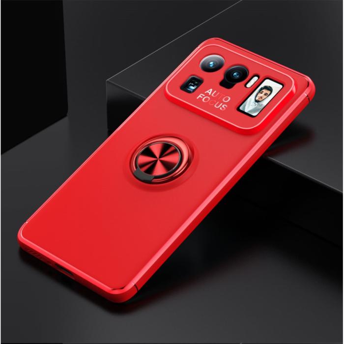 Bild 2, Xiaomi Mi 11 Ultra - Ring Skal - Röd