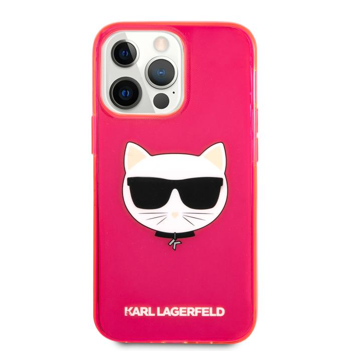 Bild 2, Karl Lagerfeld iPhone 13 Pro Skal TPU Choupette Fluorescent Rosa