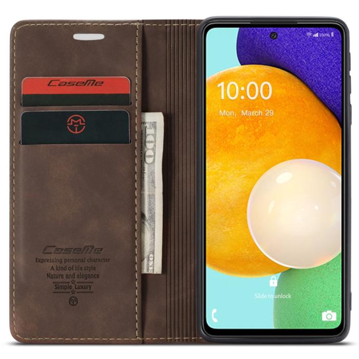 Bild 4, CASEME Samsung Galaxy A53 5G Fodral Retro Läder Brun