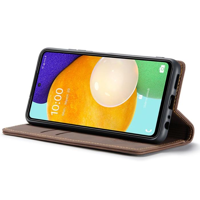 Bild 5, CASEME Samsung Galaxy A53 5G Fodral Retro Läder Brun