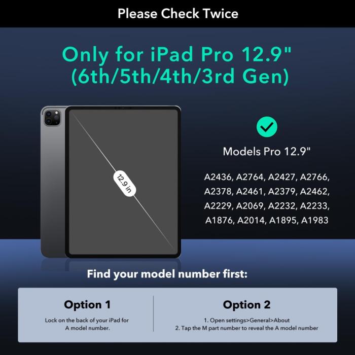 Bild 2, ESR iPad Pro 12.9 2018/2020/2021/2022 Skärmskydd 2-PACK