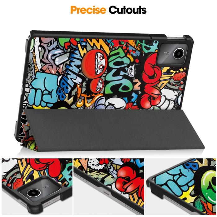 Bild 6, Lenovo Tab M11 Fodral Tri-Fold Läder Graffiti