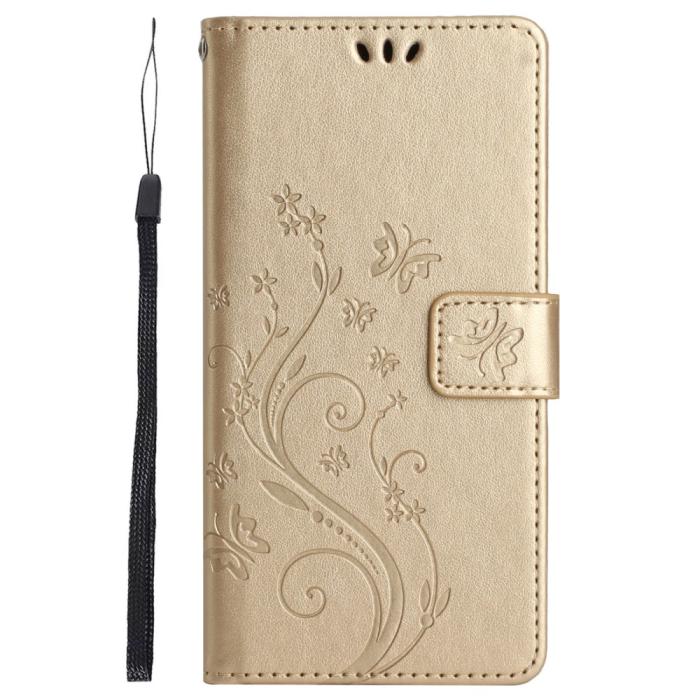 Bild 6, iPhone 16 Plus Fodral Med Blommigt Tryck Guld