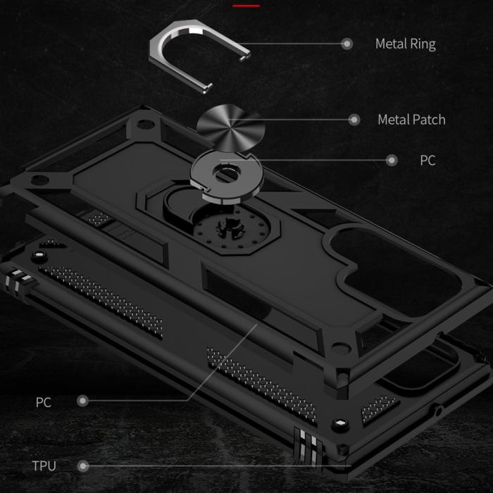 Bild 4, Samsung Galaxy S22 Ultra Skal Hybrid Ring Svart