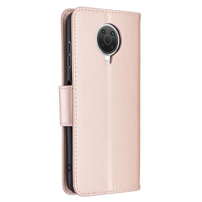 Bild 5, Nokia G10 / G20 Fodral Tryckt Butterfly Läder Roséguld