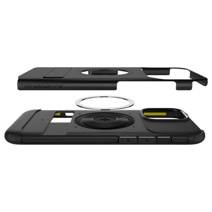 Bild 5, Spigen iPhone 16 Pro Skal MagSafe Mag Slim Armor Svart