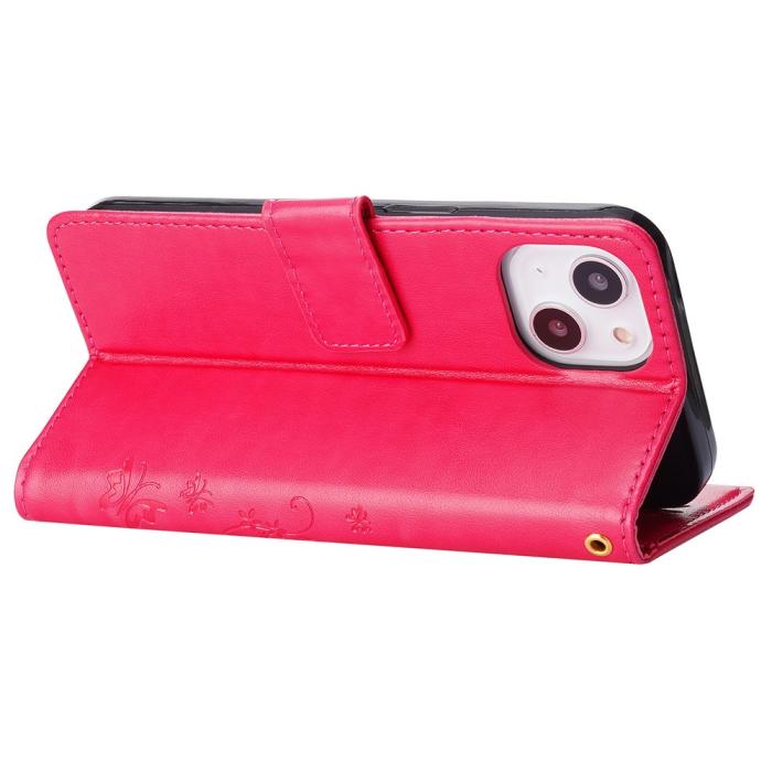 Bild 4, iPhone 15 Fodral Med Blommigt Tryck Röd/Rosa