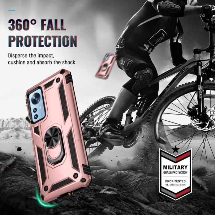 Bild 6, Xiaomi 12 Pro Skal Ring Hybrid Armor Roséguld