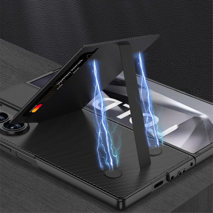 Bild 3, GKK Galaxy Z Fold 6 Skal Med Korthållare Läder Svart