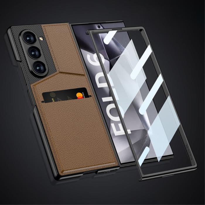 Bild 6, GKK Galaxy Z Fold 6 Skal Med Korthållare Läder Svart