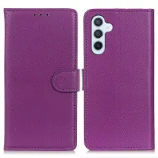 Samsung Galaxy A16 Fodral Litchi L&auml;der Lila