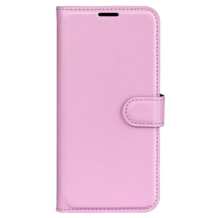 Bild 5, Motorola Edge 50 Pro 5G Litchi Läder Fodral Ljus Rosa