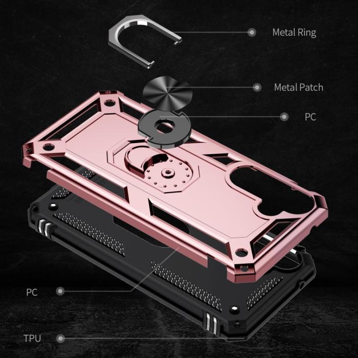 Bild 2, Samsung Galaxy A55 5G Skal Ring Armor Hybrid Roséguld