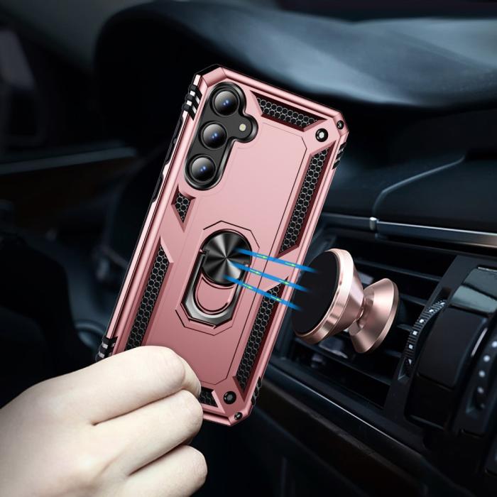 Bild 3, Samsung Galaxy A55 5G Skal Ring Armor Hybrid Roséguld