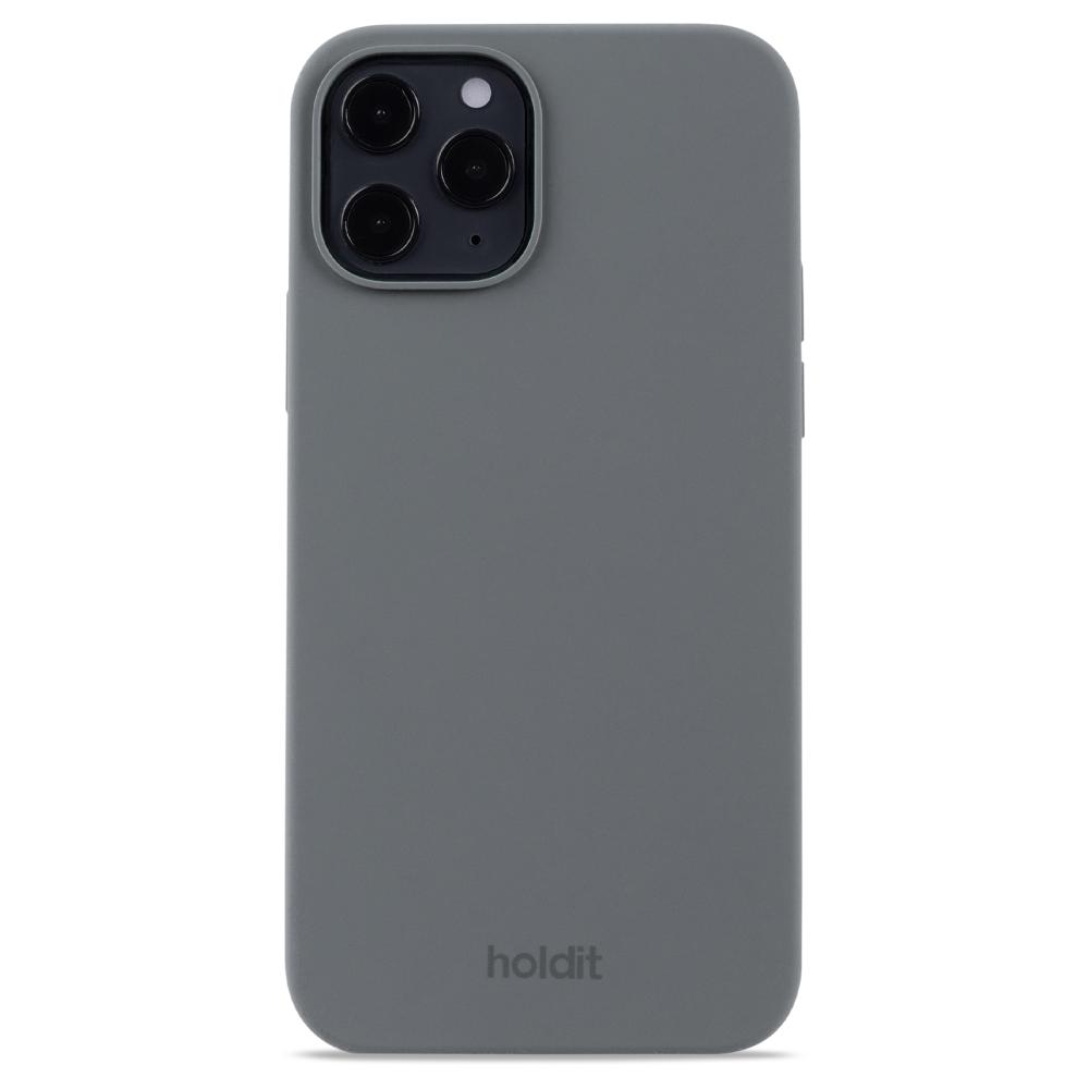 holdit iPhone 12 / 12 Pro Mobilskal Silikon Space Gray