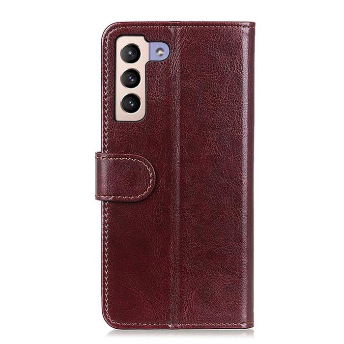 Bild 3, Samsung Galaxy S22 Plus Fodral Crazy Horse Läder Brun