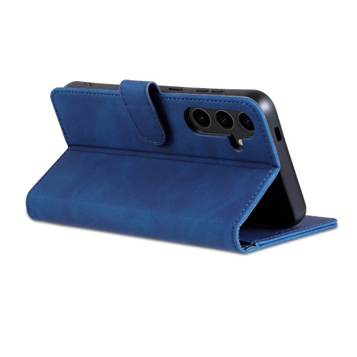 Bild 4, AZNS Samsung Galaxy S24 FE Fodral Läder Blå