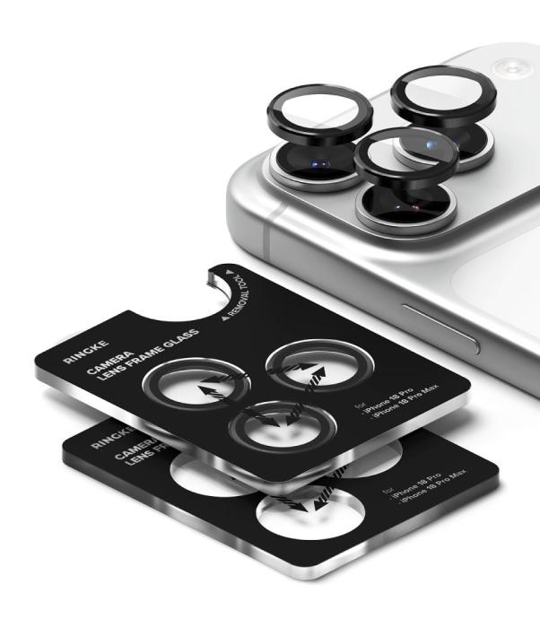 Bild 3, Ringke iPhone 18 Pro / 18 Pro Max 2-PACK Linsskydd Svart