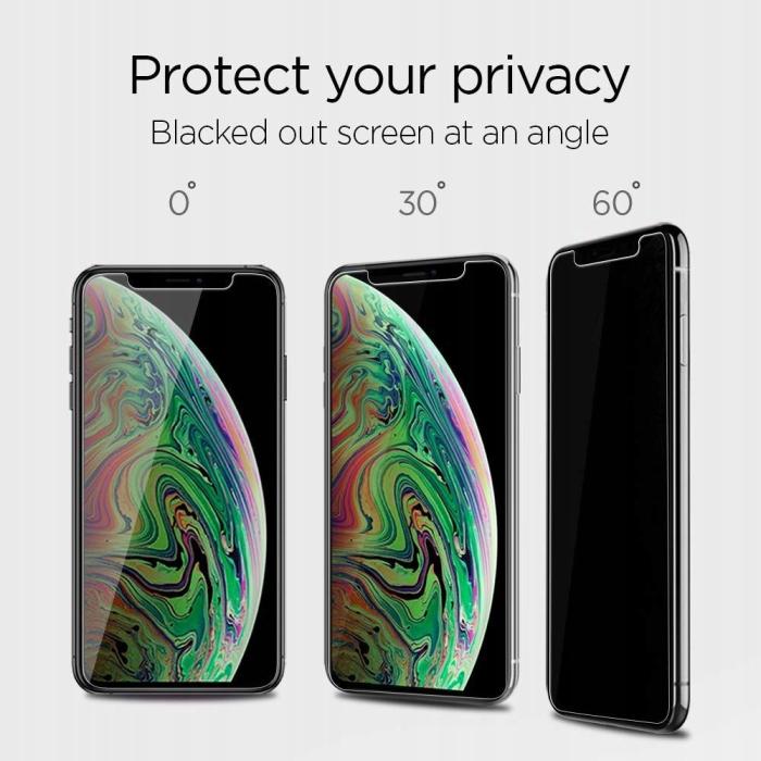 Bild 3, Spigen iPhone 11 / XR ALM Glas.tR Skärmskydd Privacy