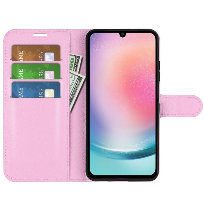 Bild 2, Samsung Galaxy A25 5G Fodral Litchi Läder Ljus Rosa