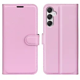 Samsung Galaxy A25 5G Fodral Litchi Läder Ljus Rosa