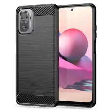 Tech-Protect Xiaomi Redmi Note 10S Skal Borstad St&aring;l Textur Svart