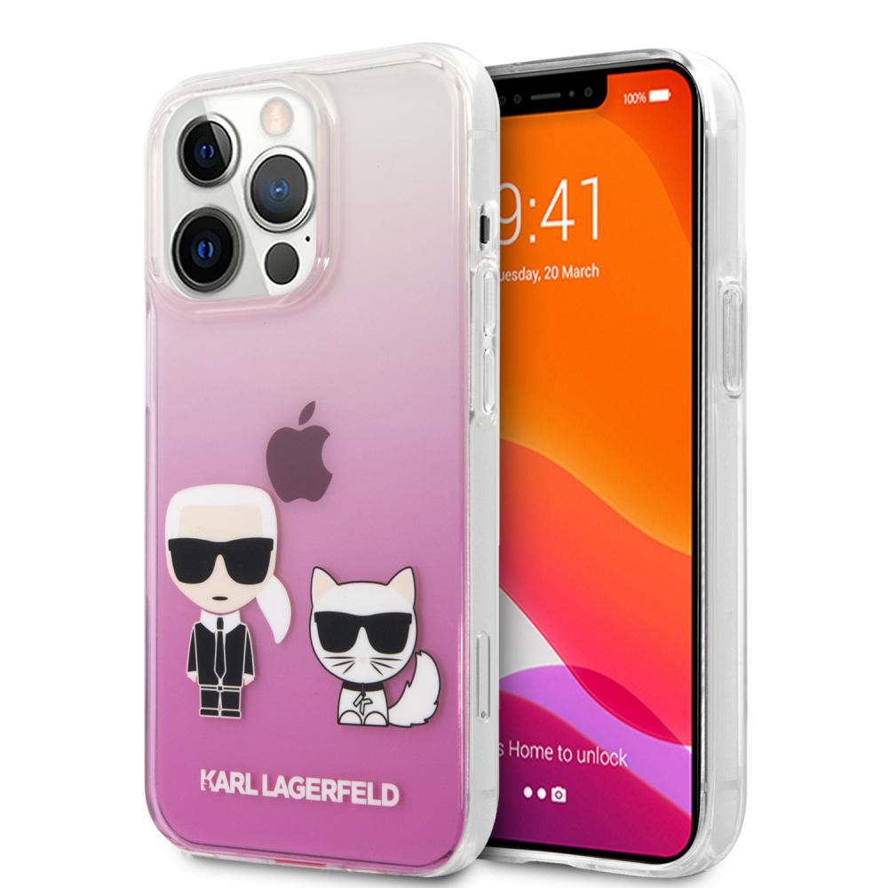 Karl Lagerfeld iPhone 13 Pro Skal Hybrid Karl & Choupette Rosa