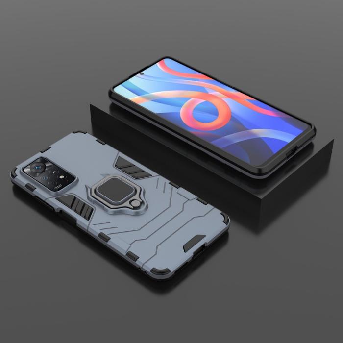 Bild 5, Xiaomi Redmi Note 11 Pro 5G Skal Armor Hybrid Ring Blå