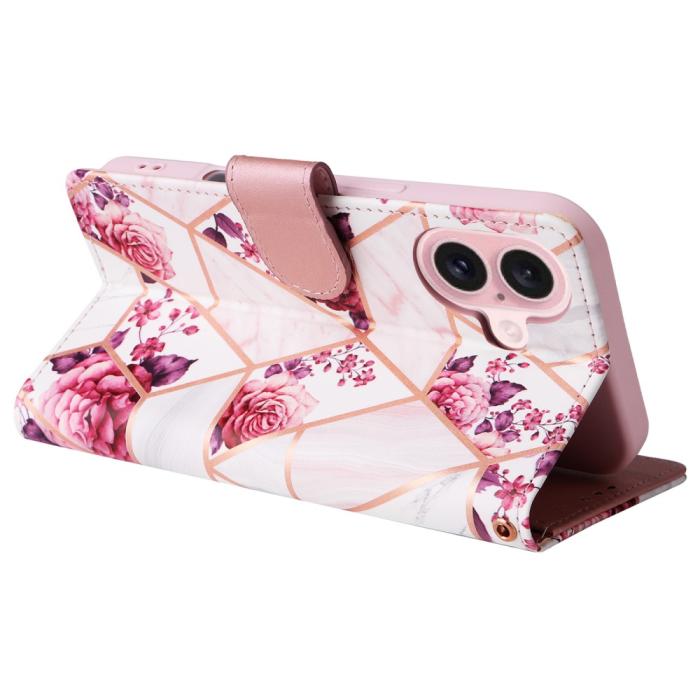 Bild 4, iPhone 16 Fodral Tryck Med Marmor Rosa